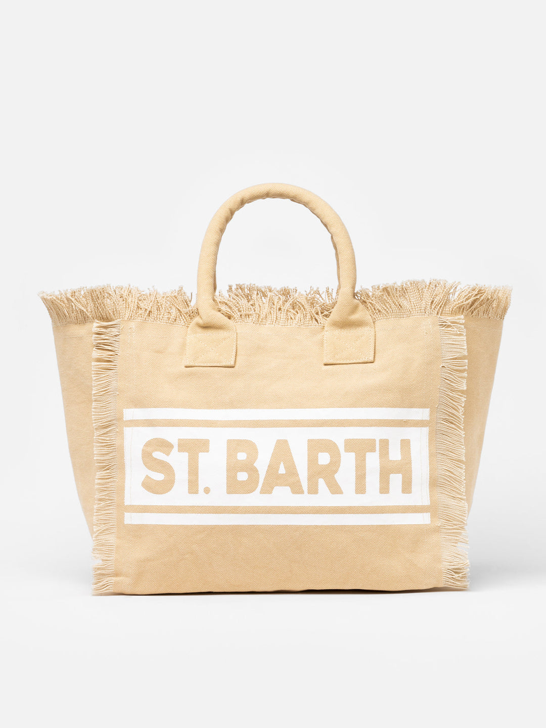 Vanity Beige Cotton Canvas Shoulder Bag