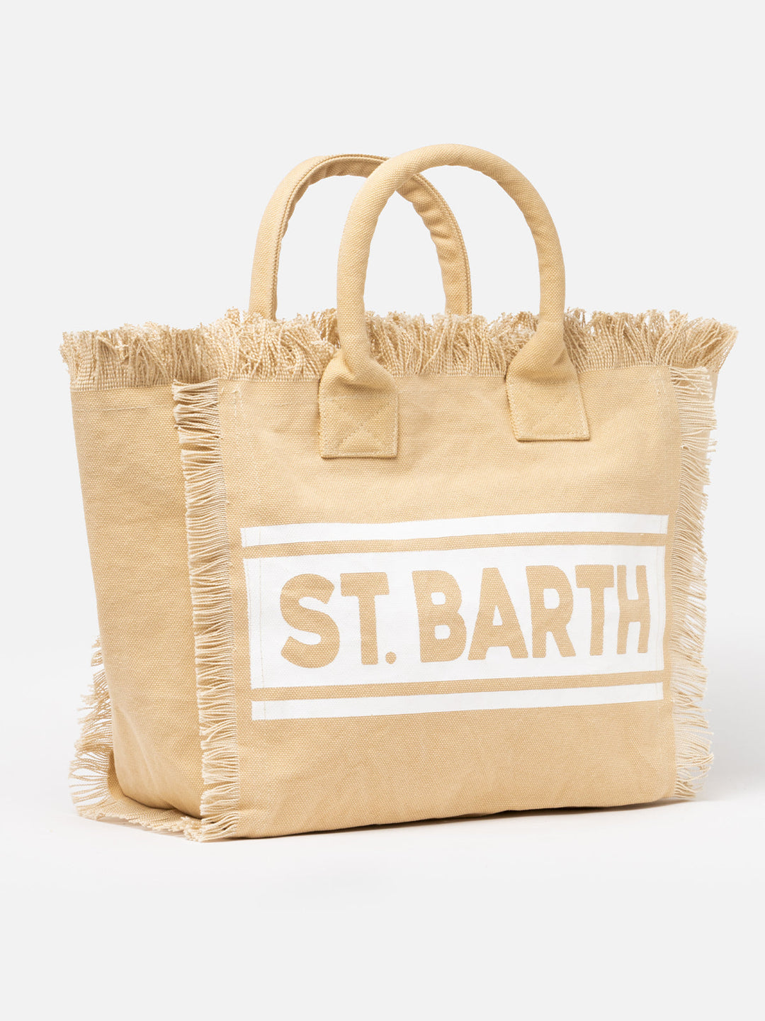 Vanity Beige Cotton Canvas Shoulder Bag