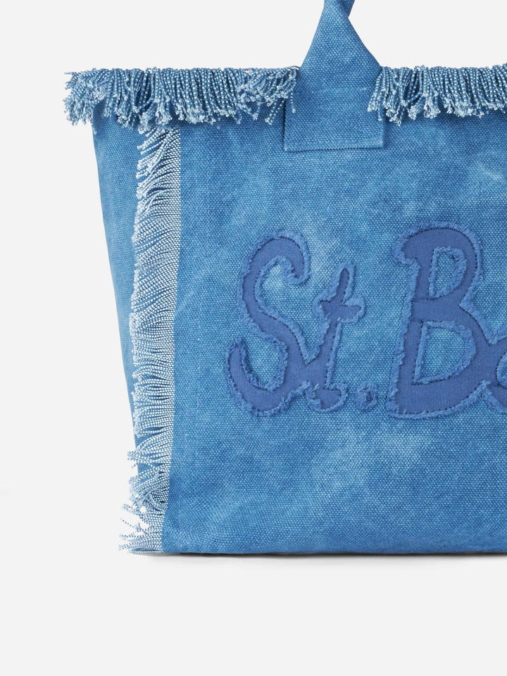 Tracolla Vanity in cotone canvas con patch logo Saint Barth