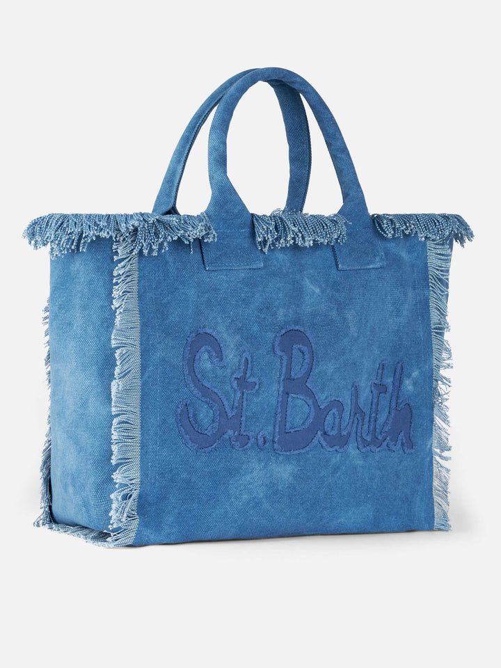 Tracolla Vanity in cotone canvas con patch logo Saint Barth