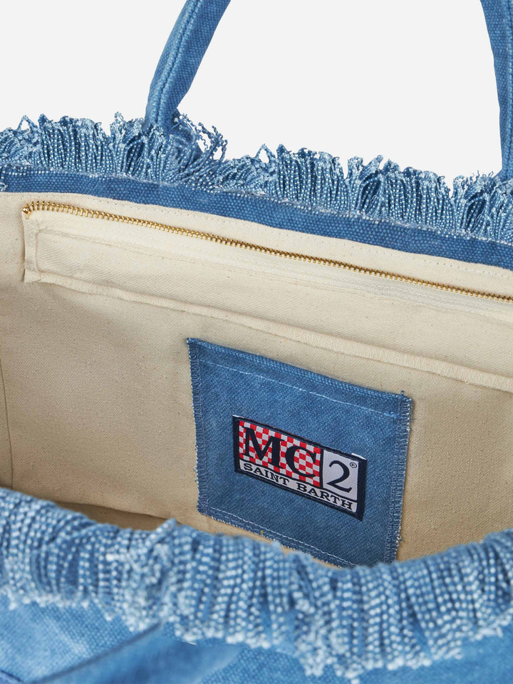 Tracolla Vanity in cotone canvas con patch logo Saint Barth