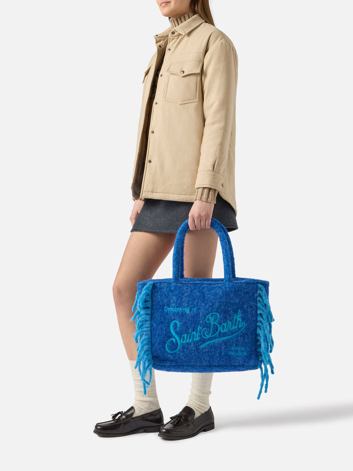 Vanity Blanket Borsa a Spalla con Frange Laterali