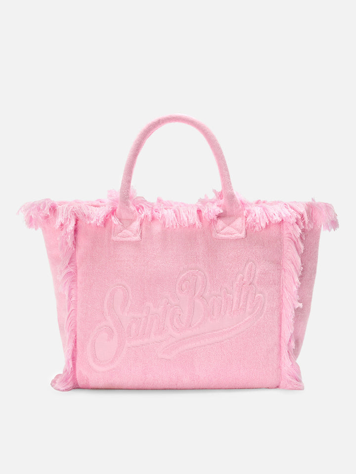 Vanity Bag in Solid Pink Terry Fabric