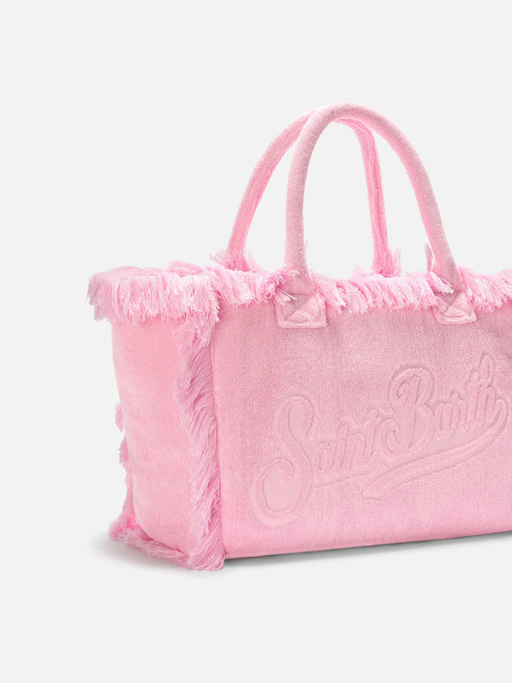 Vanity Bag in Solid Pink Terry Fabric