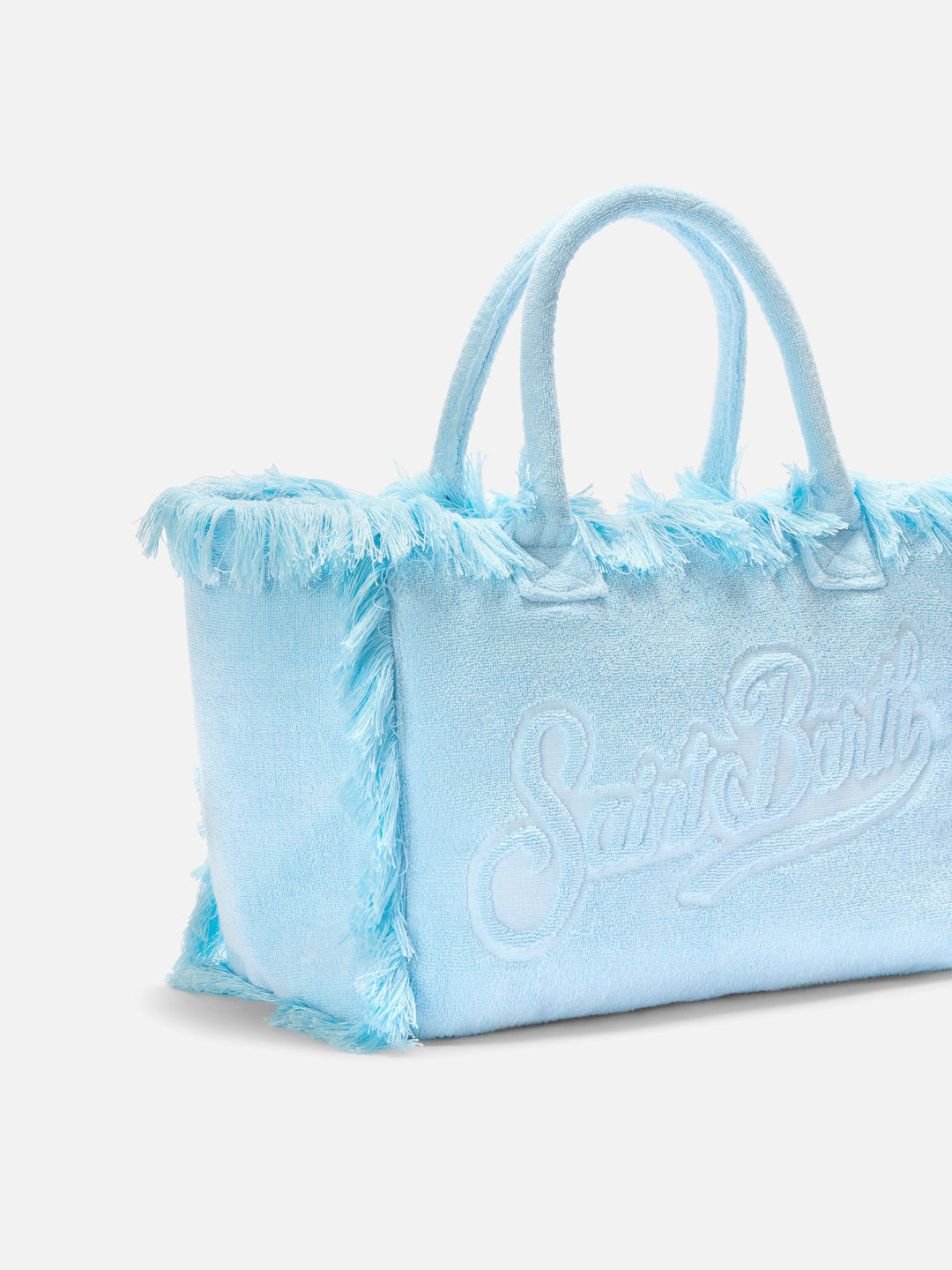 Vanity Bag in Solid Light Blue Terry Fabric