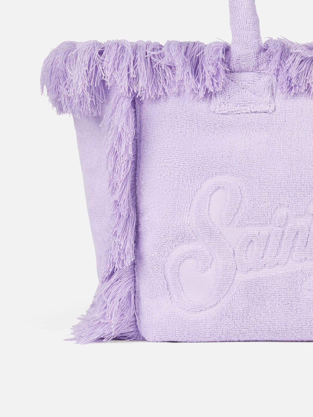Lilla Vanity Terry Borsa a Spalla con Logo in Bassorilievo