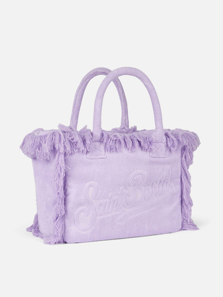 Lilla Vanity Terry Borsa a Spalla con Logo in Bassorilievo