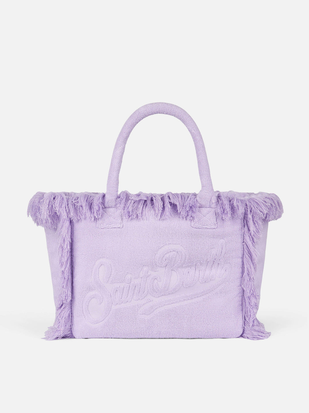 Lilla Vanity Terry Borsa a Spalla con Logo in Bassorilievo