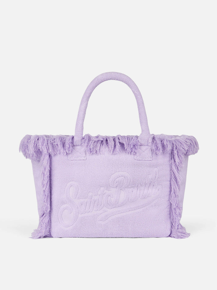 Lilla Vanity Terry Borsa a Spalla con Logo in Bassorilievo