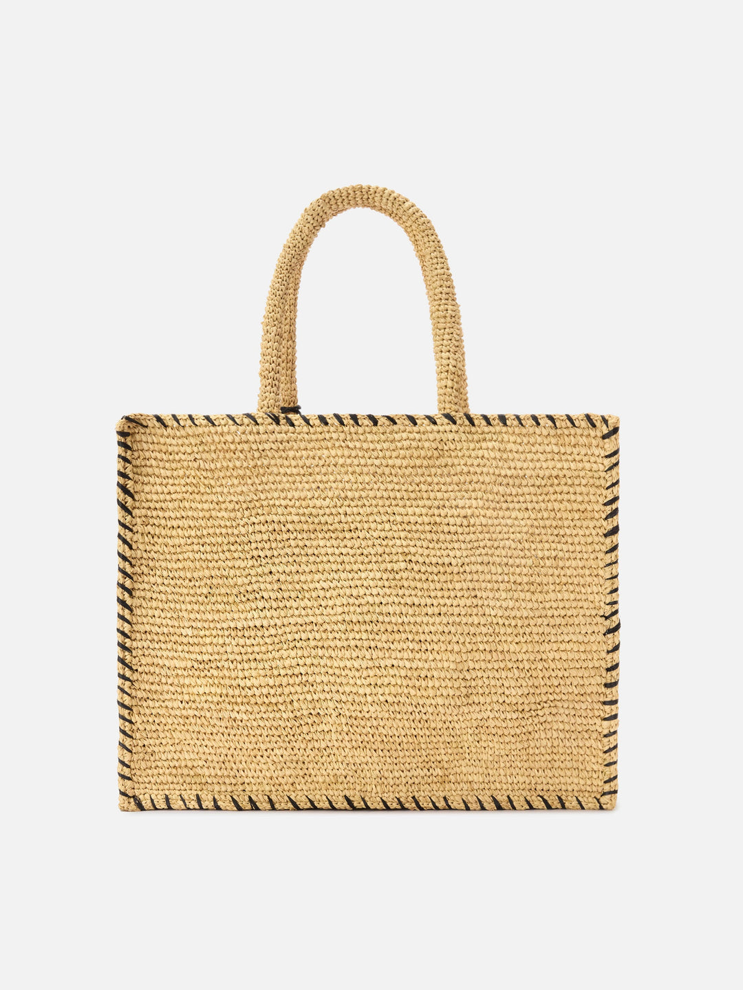 Regular Raffia Vanity Bag with Black Accents