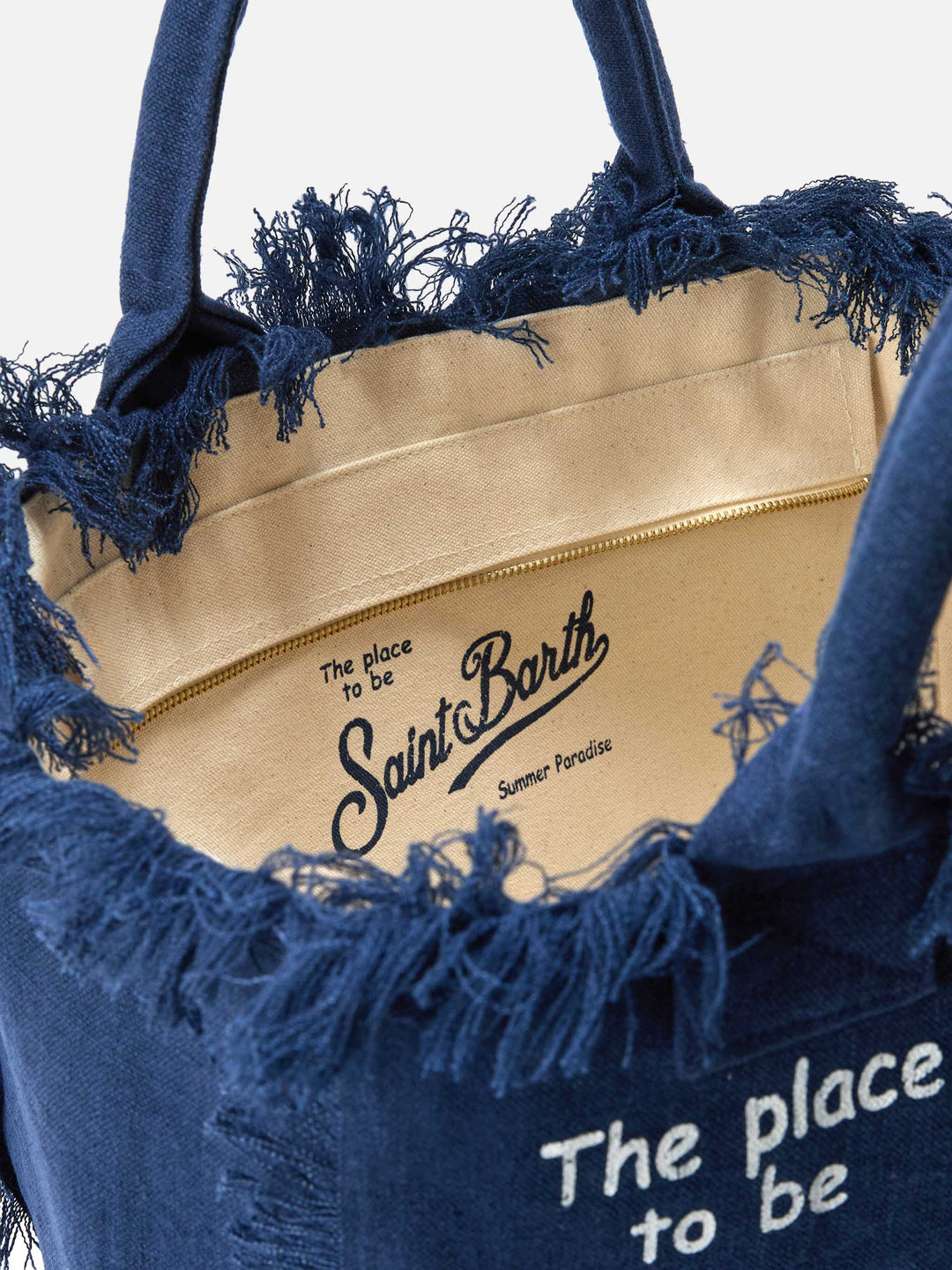 Regular Blue Solid Linen Vanity Bag
