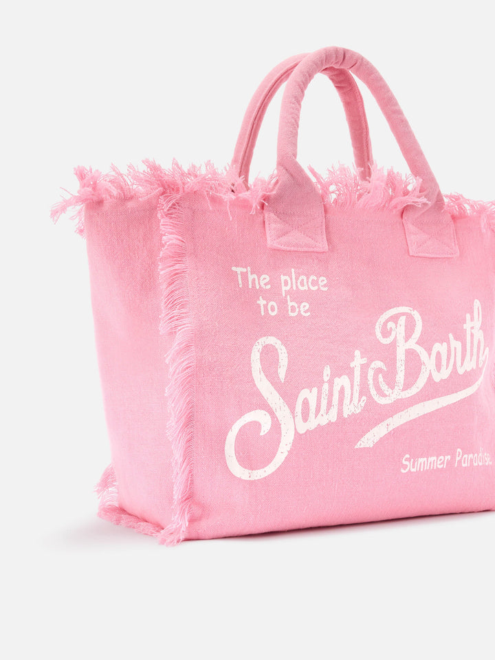 Regular Pink Solid Linen Vanity Bag
