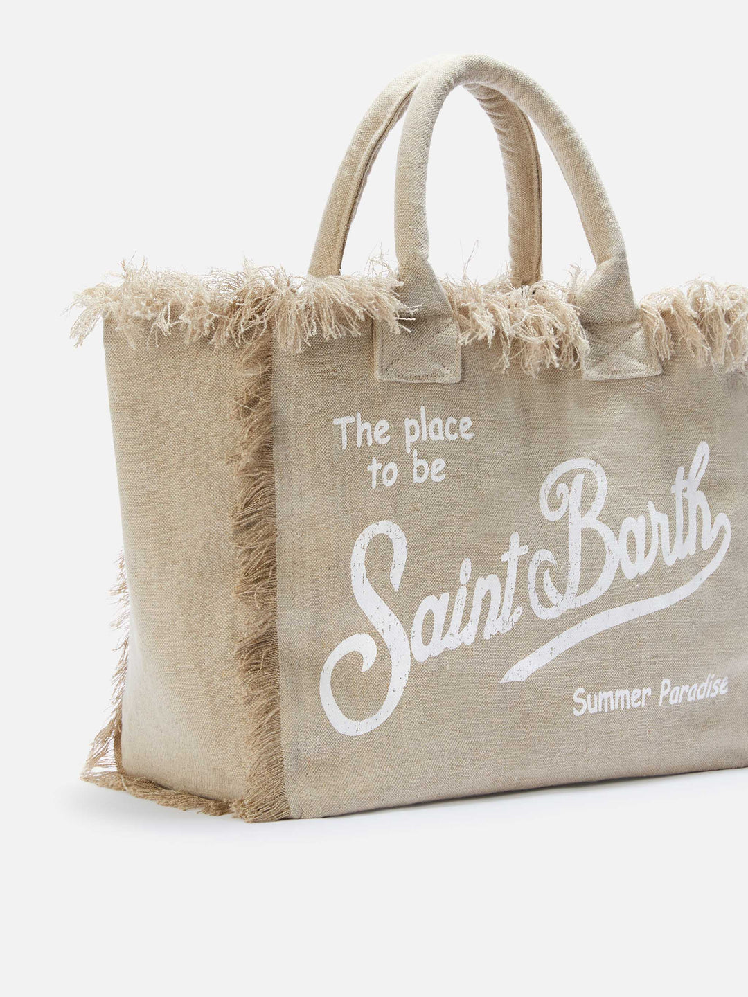 Beige Solid Linen Regular Vanity Bag