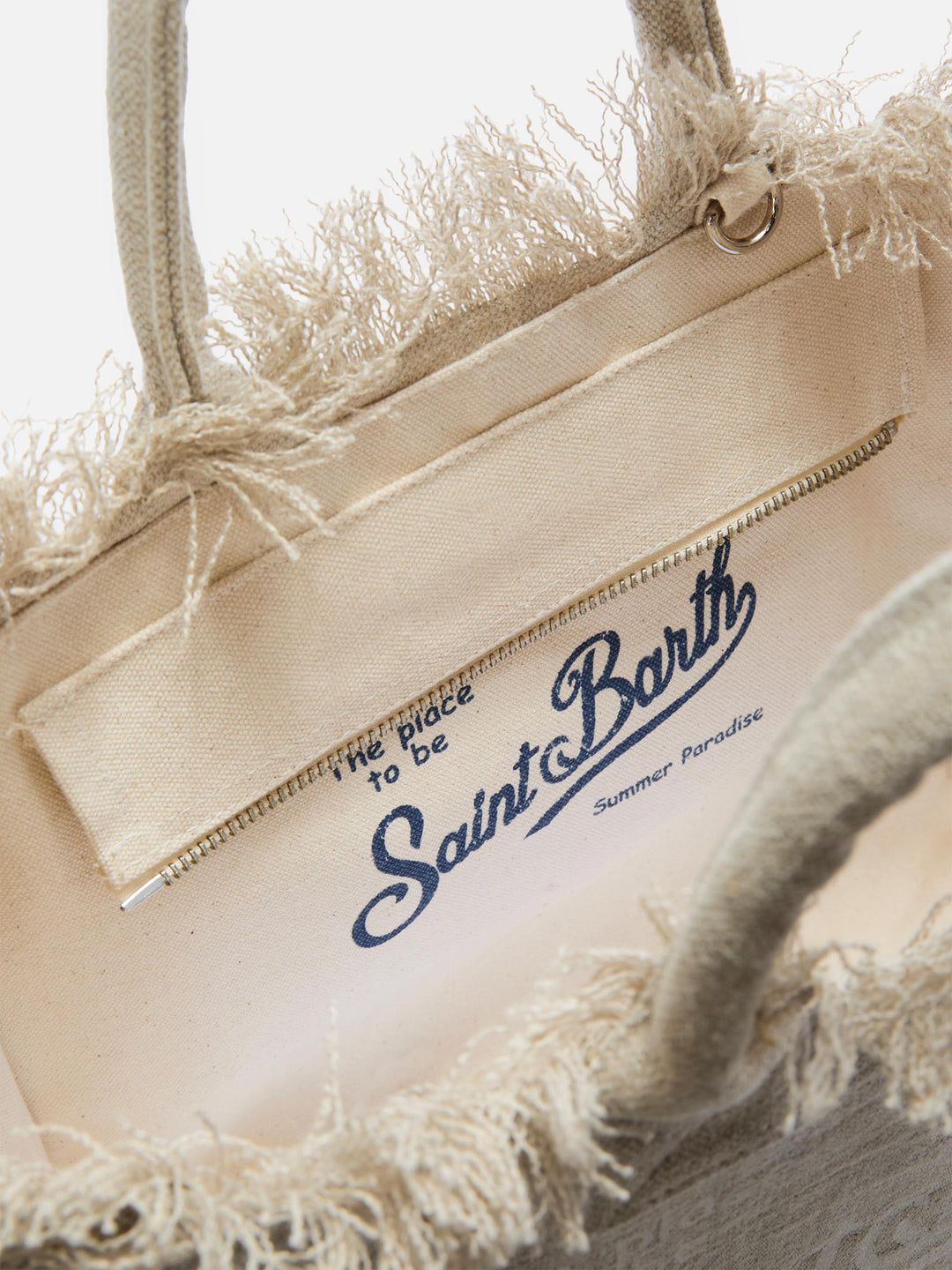 Beige Solid Linen Regular Vanity Bag