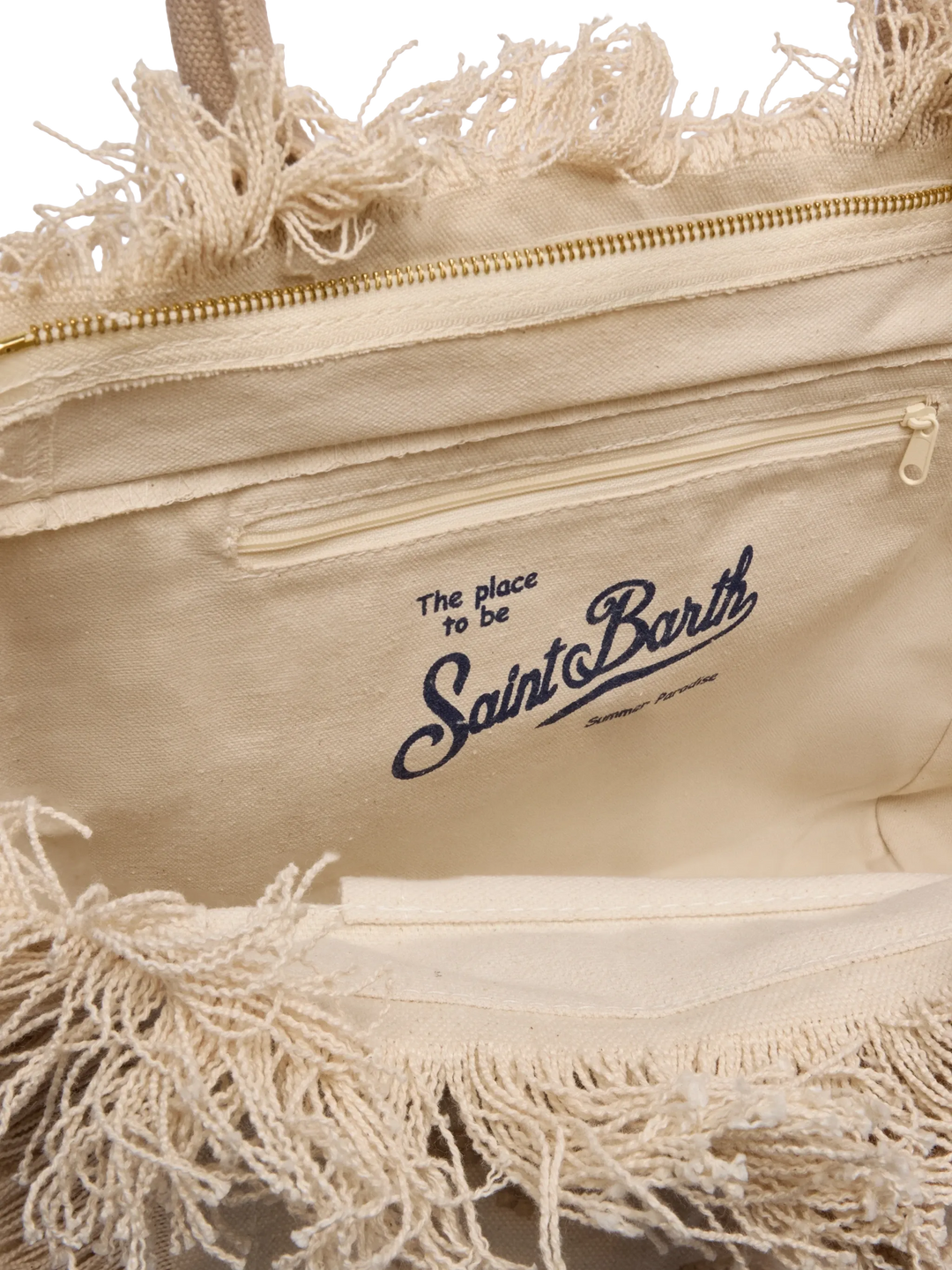 Borsa Vanity regular in canvas con ricamo lily tufting beige