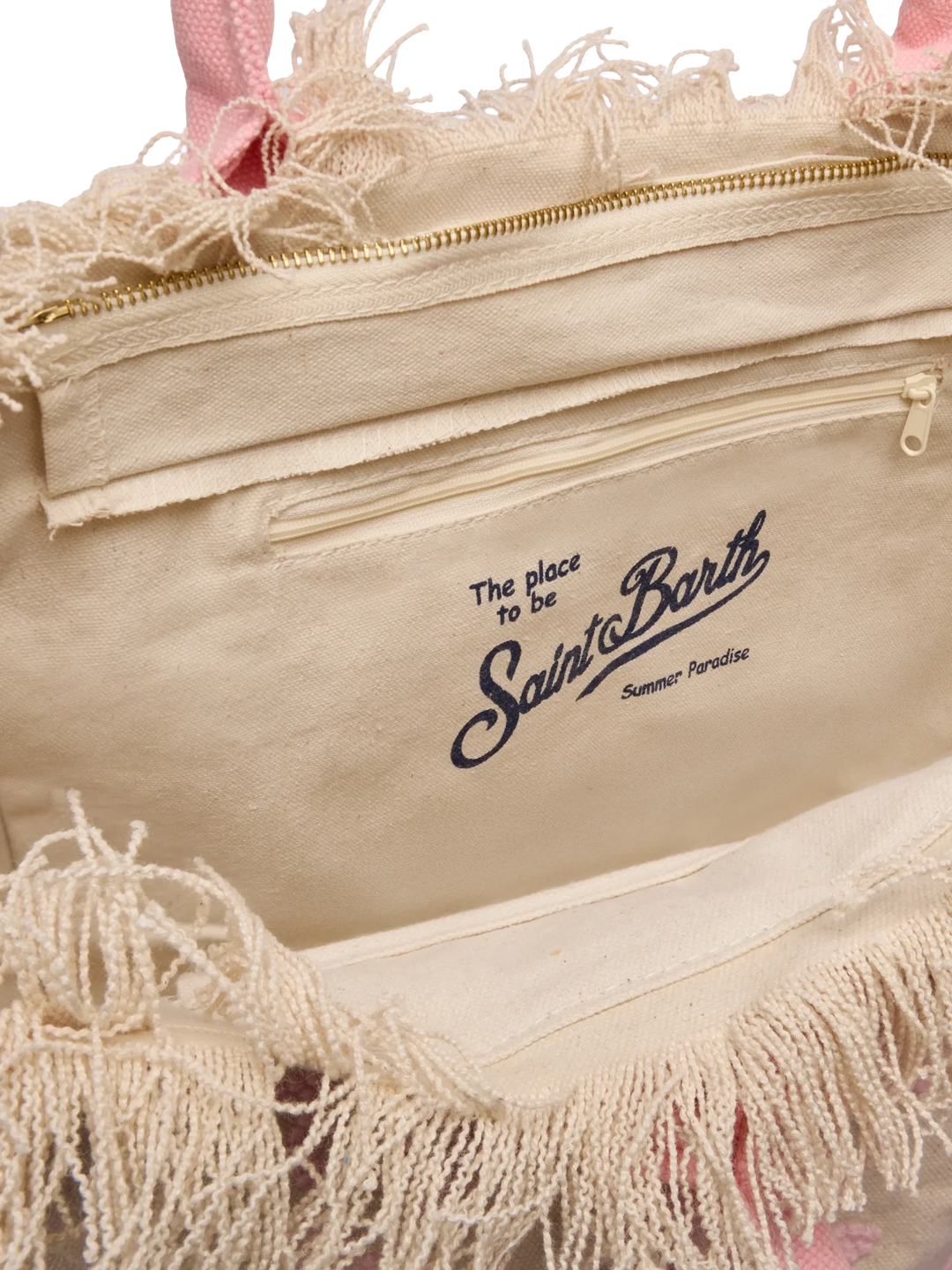 Vanity Rug Borsa a Spalla in Cotone Rosa e Bianco