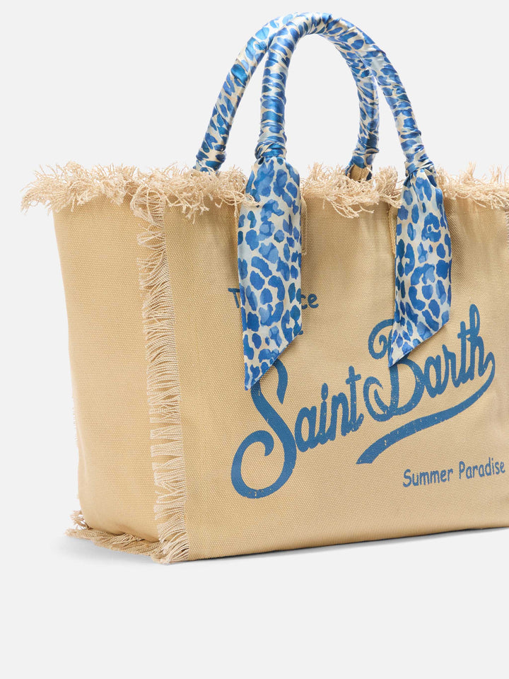 Beige Canvas Vanity Bag with Removable Twill