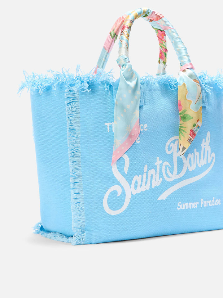 Regular Canvas Vanity Bag in Sky Blue with Removable Twill