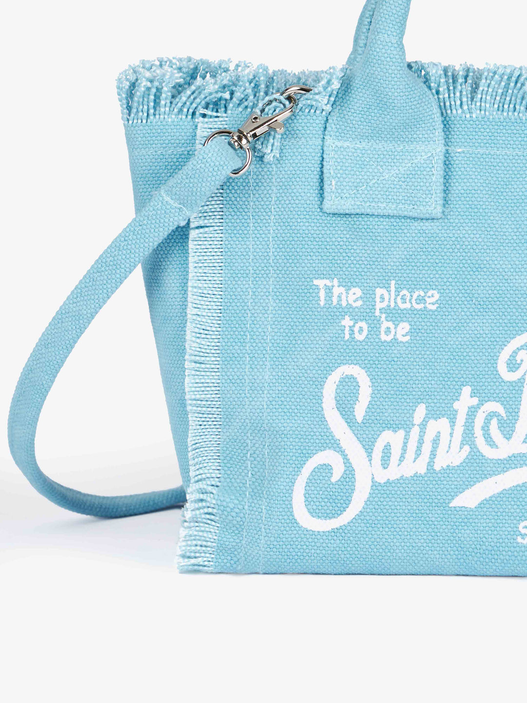 Mini Vanity Bag in Light Blue Cotton Canvas