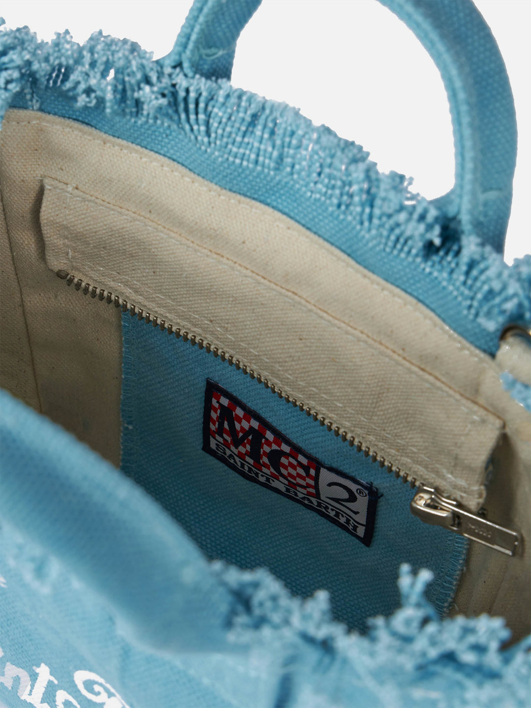 Mini Vanity Bag in Light Blue Cotton Canvas