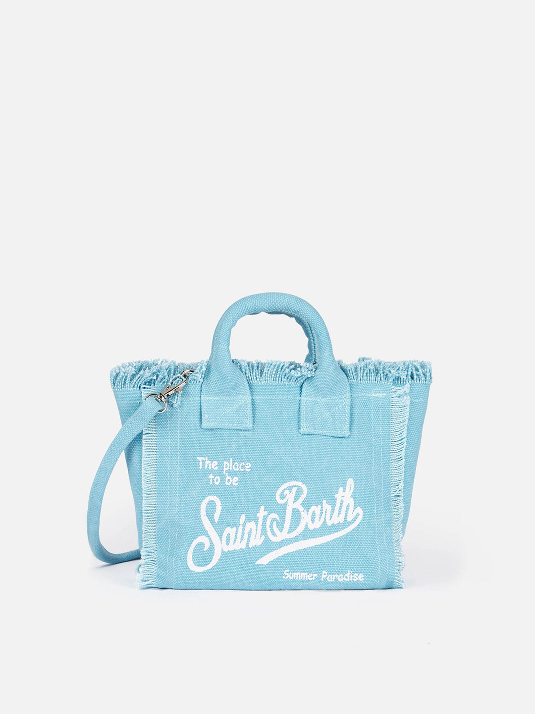 Mini Vanity Bag in Light Blue Cotton Canvas