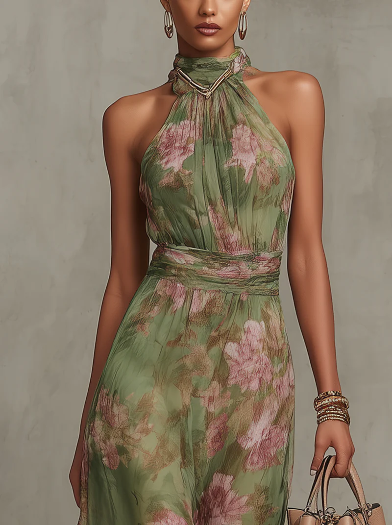 Sophie – Elegante Maxi Abito con Motivo Floreale