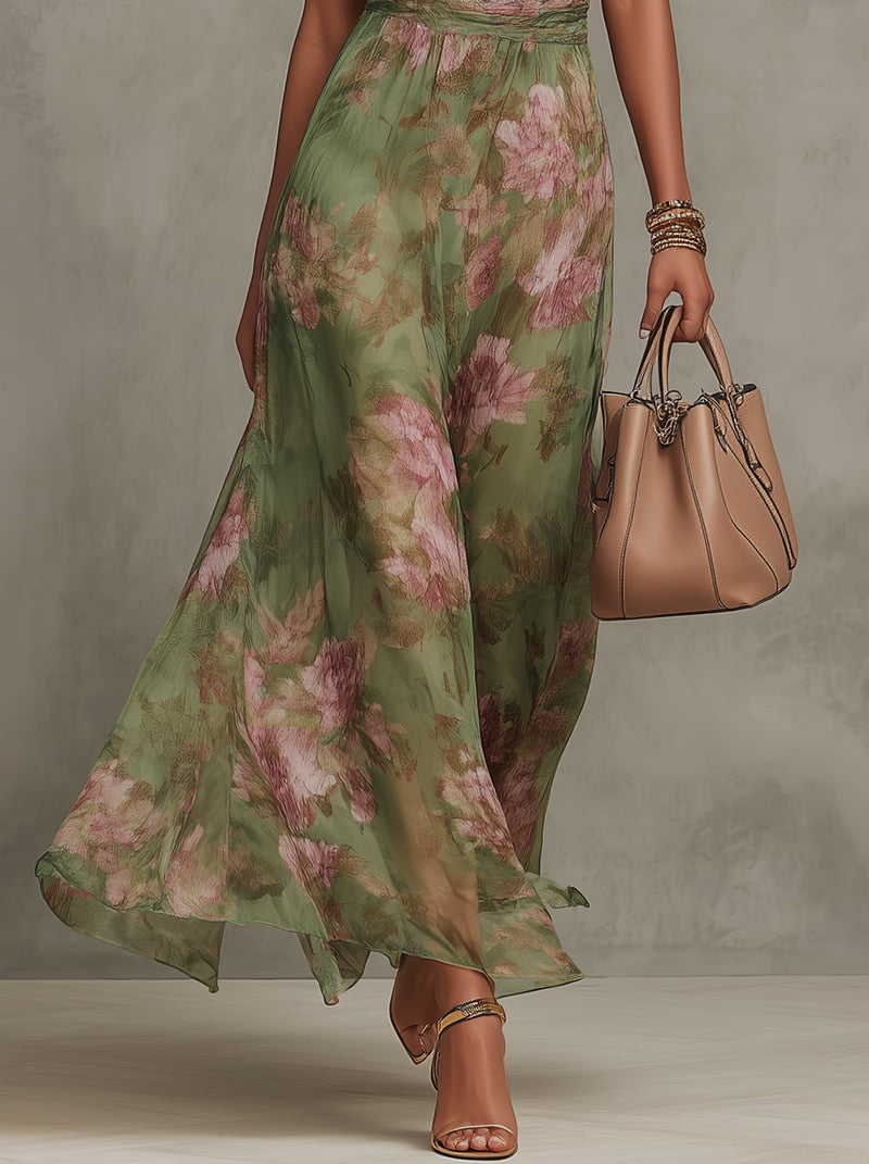 Sophie – Elegante Maxi Abito con Motivo Floreale