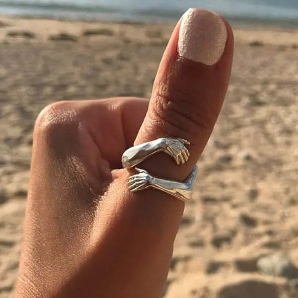 Adjustable Silver “Embrace” Style Ring