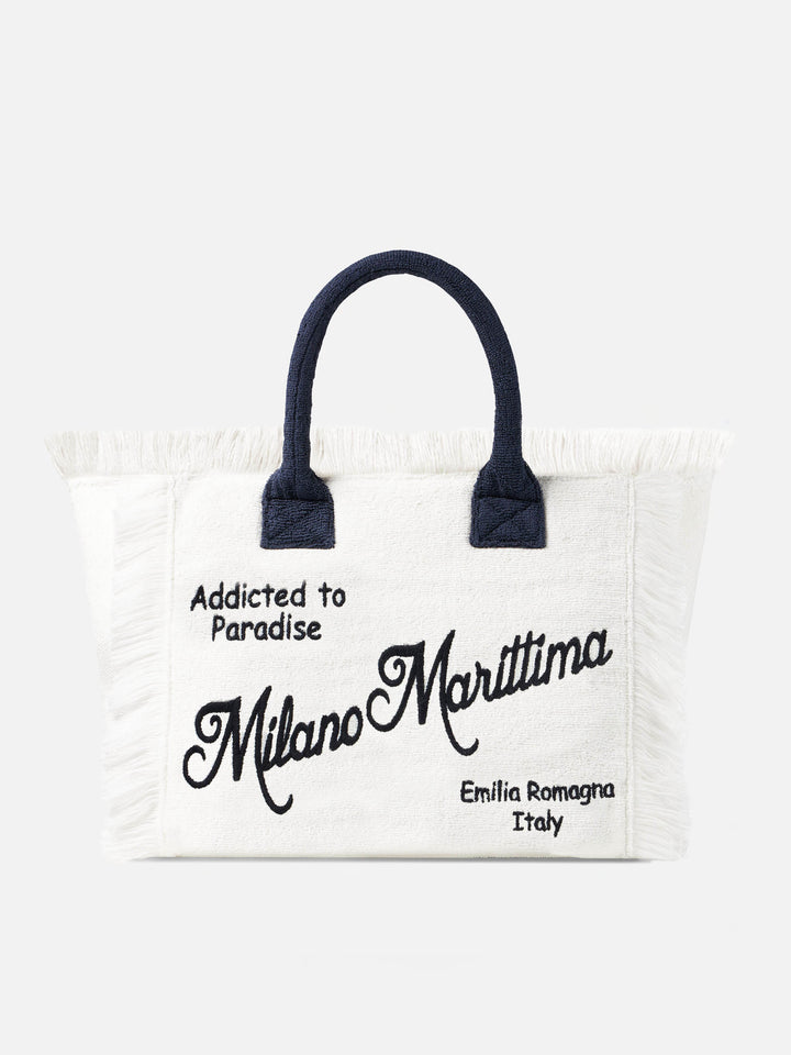 Shoulder Bag Vanity in Terry Cloth with Milano Marittima Embroidery