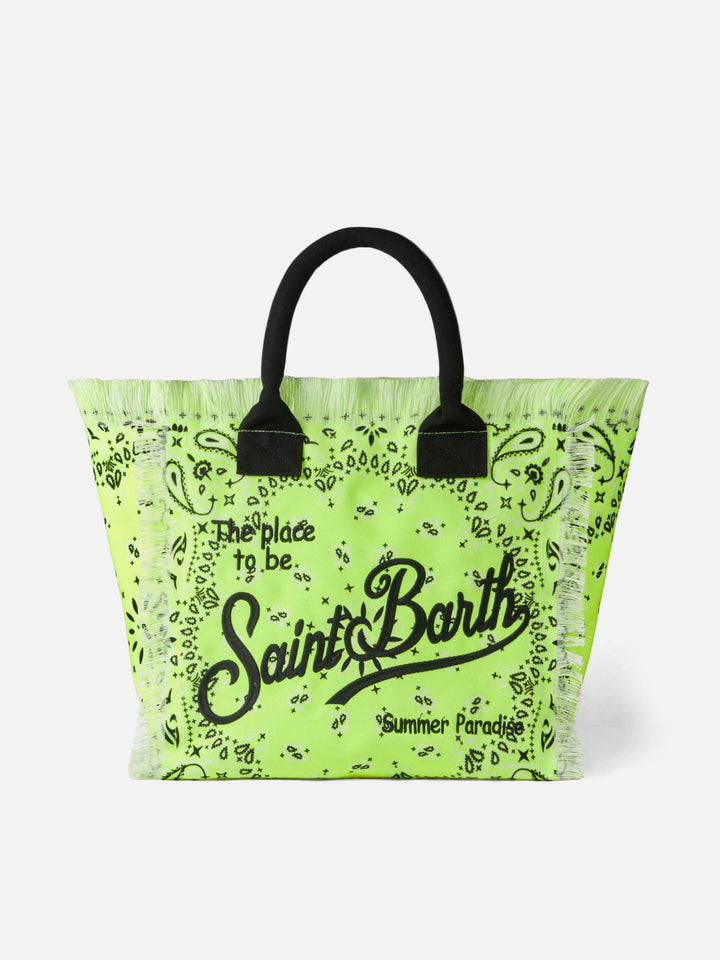 Tracolla Vanity gialla fluo con stampa bandana