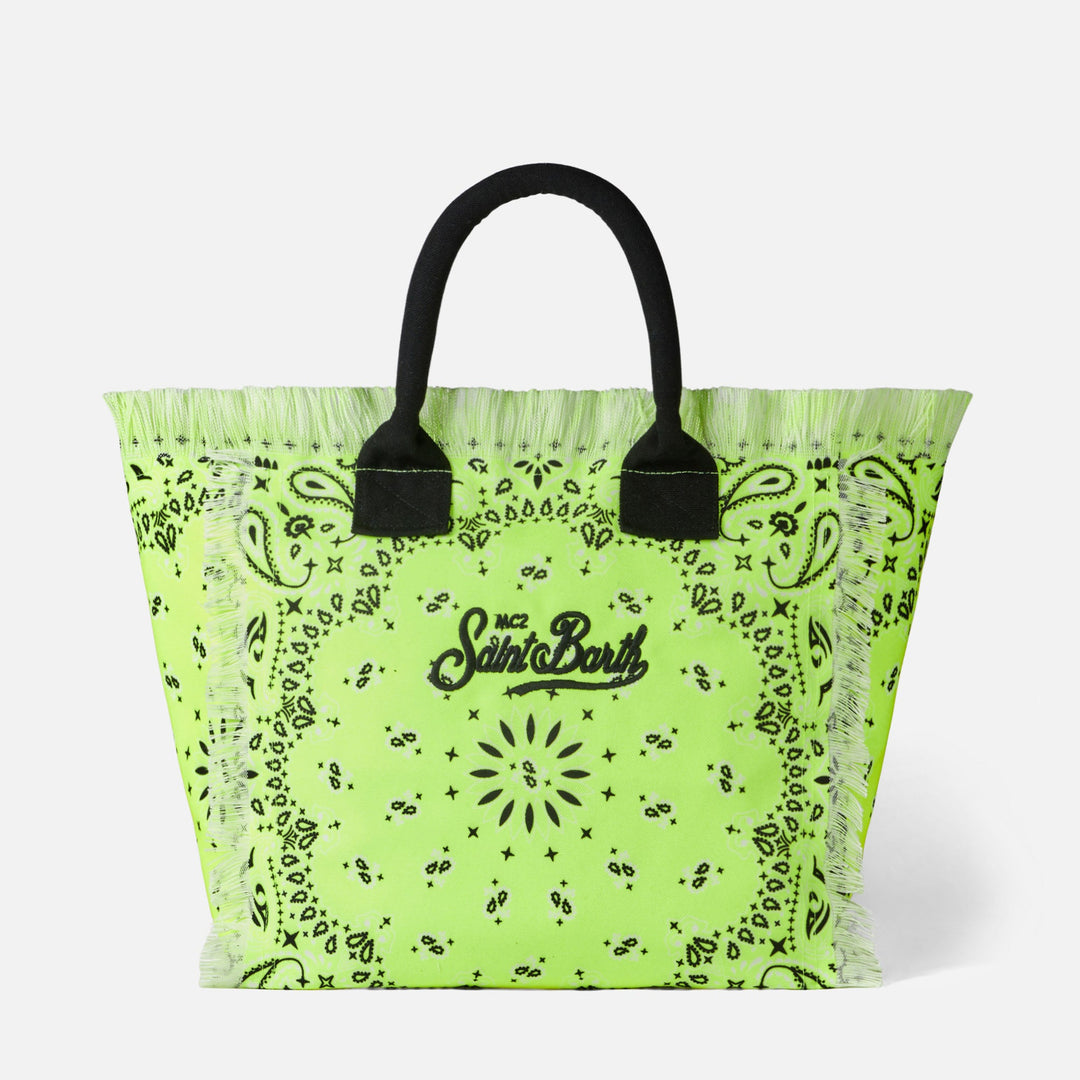 Tracolla Vanity gialla fluo con stampa bandana