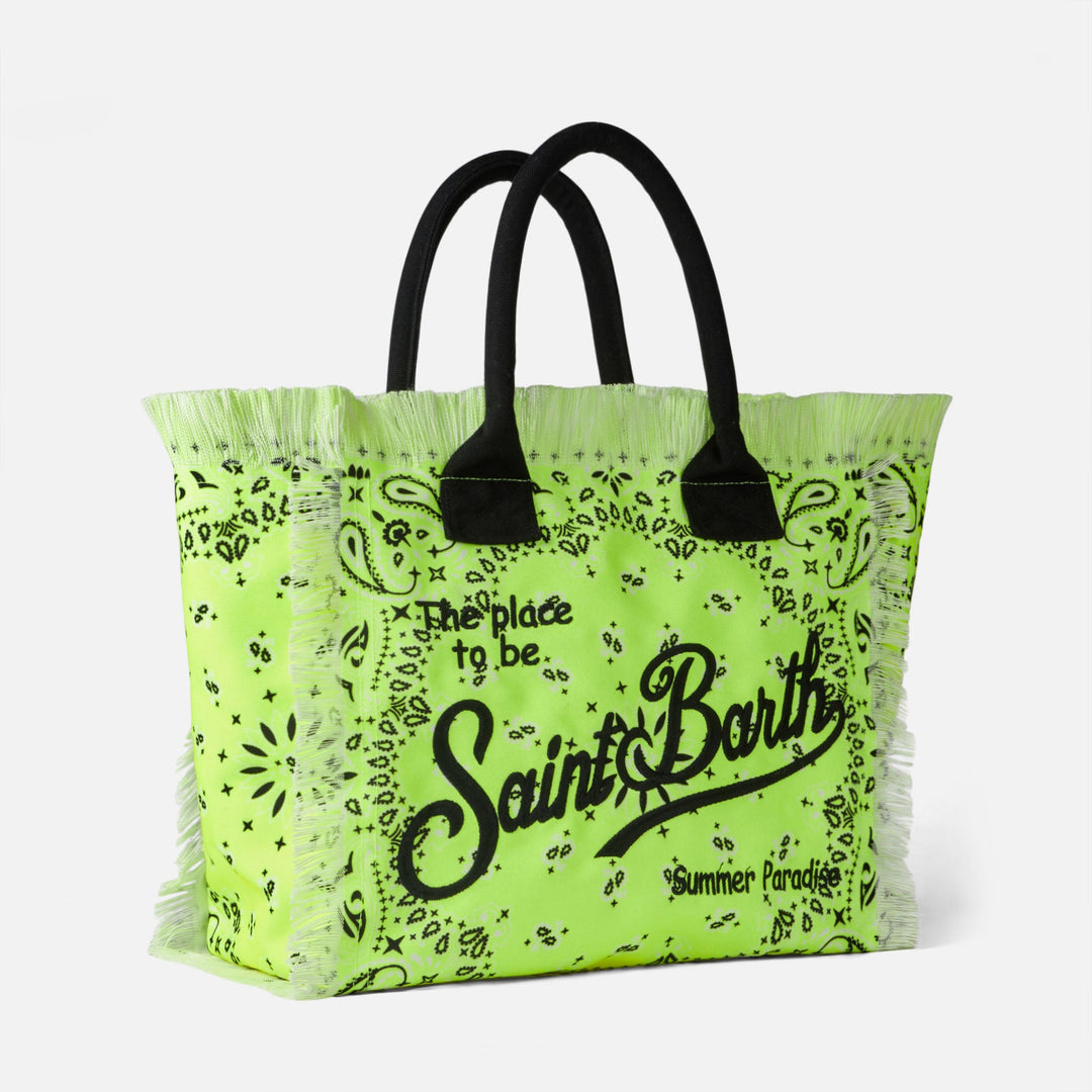 Tracolla Vanity gialla fluo con stampa bandana