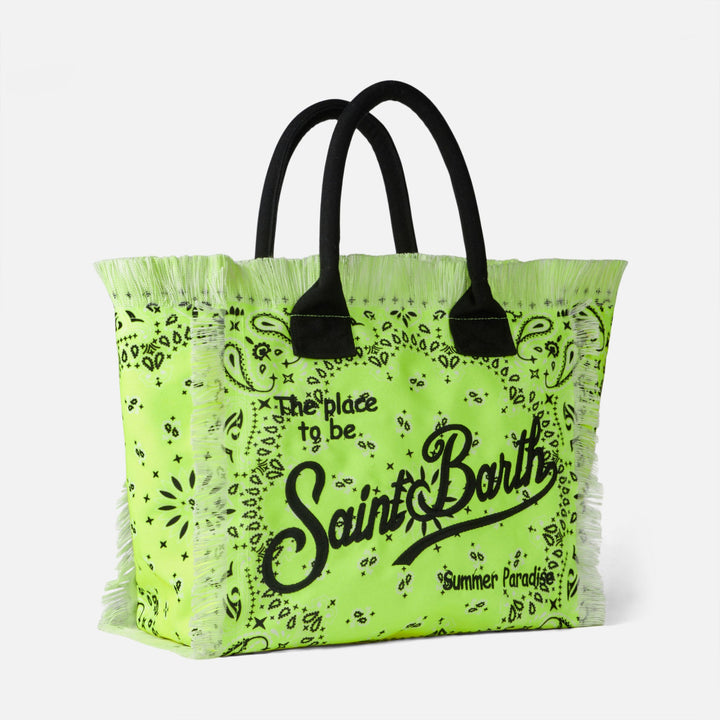 Tracolla Vanity gialla fluo con stampa bandana