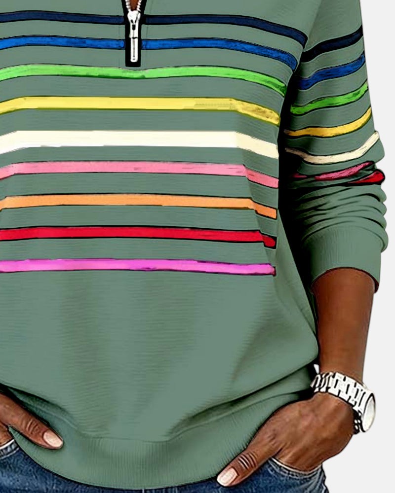 AURELIA | FELPA A RIGHE ZIP