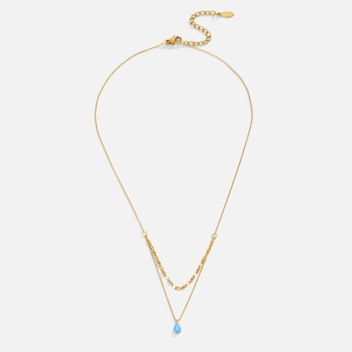 Collana a più strati con pendente in opale blu