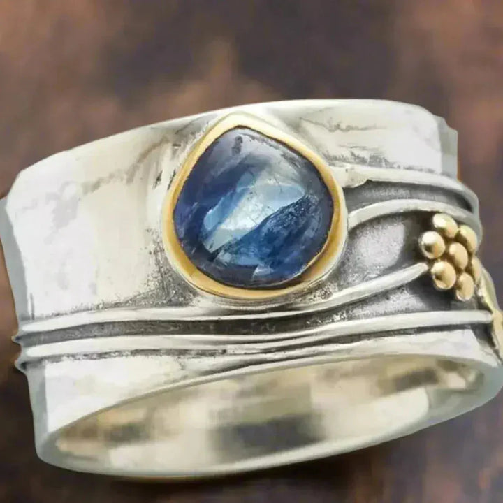 Anello bohémien da meditazione con pietra preziosa