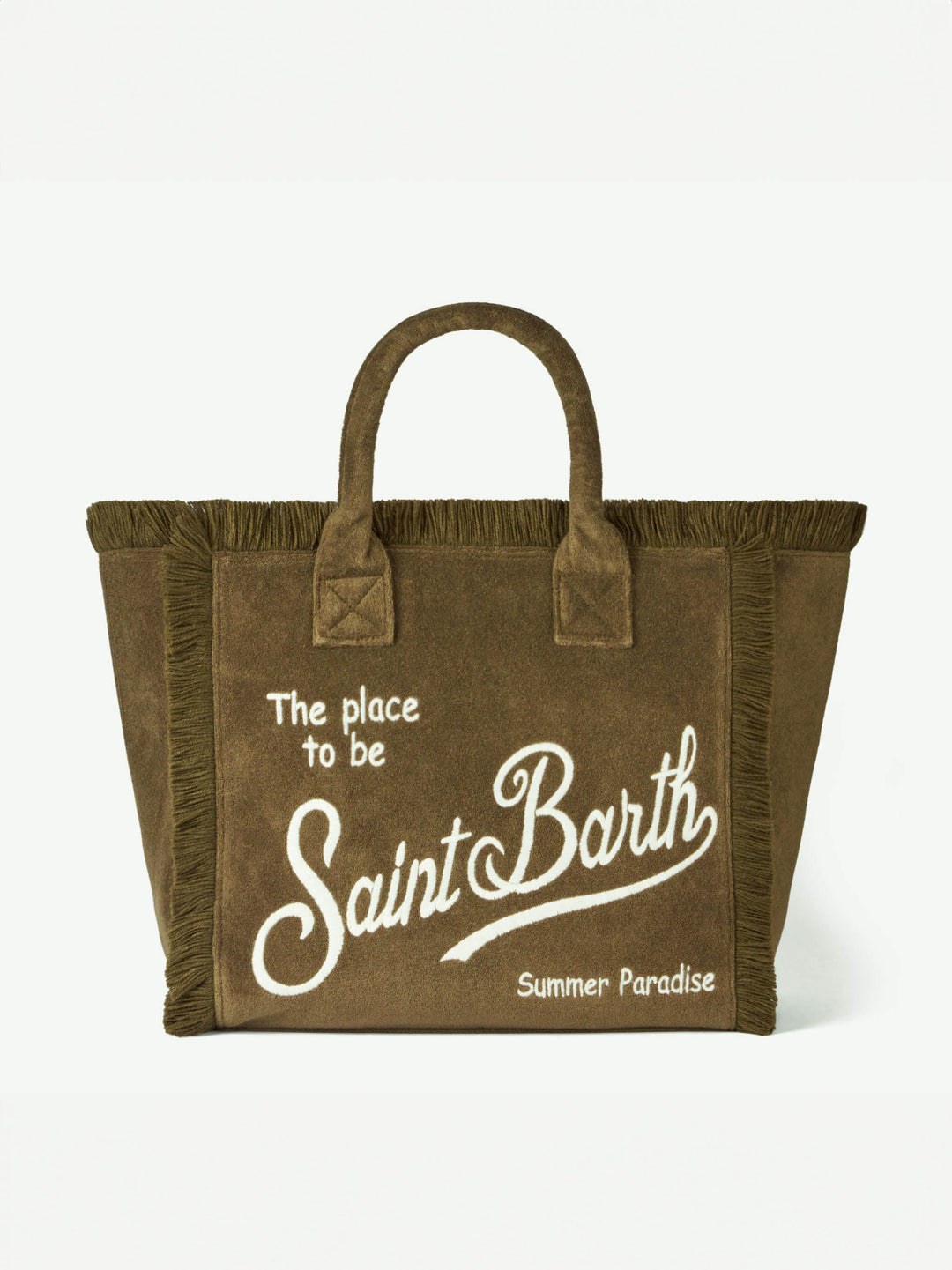 Borsa a spalla Vanity in morbida spugna verde militare