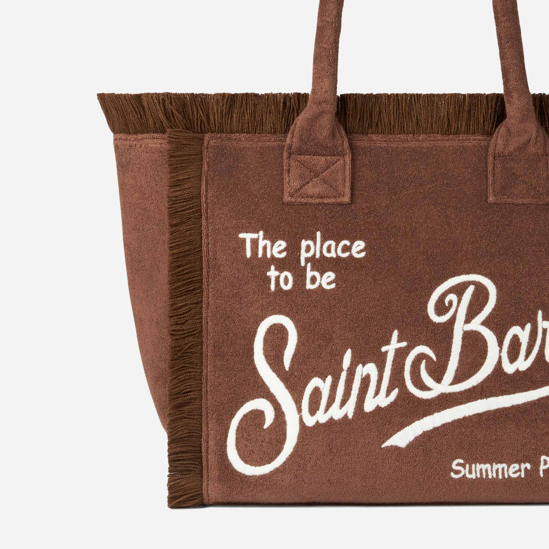 Vanity Sponge Brown Terry Cloth Shoulder Bag