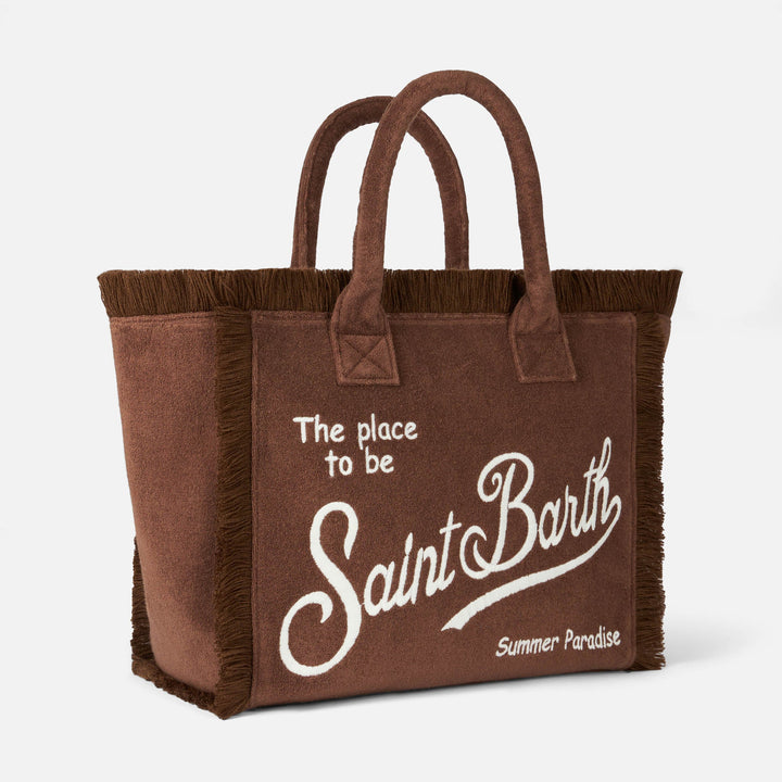 Vanity Sponge Brown Terry Cloth Shoulder Bag