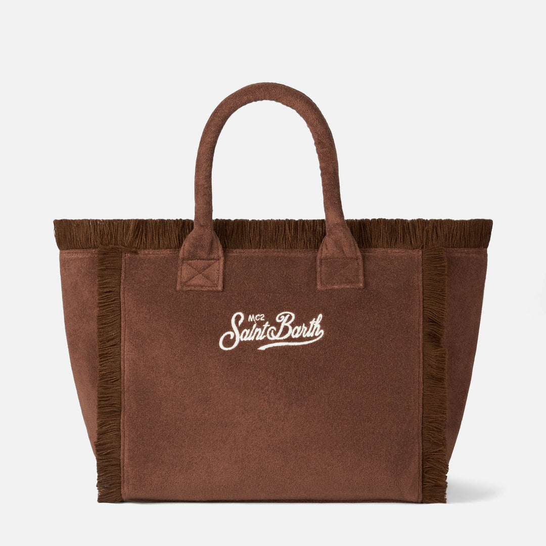 Vanity Sponge Brown Terry Cloth Shoulder Bag