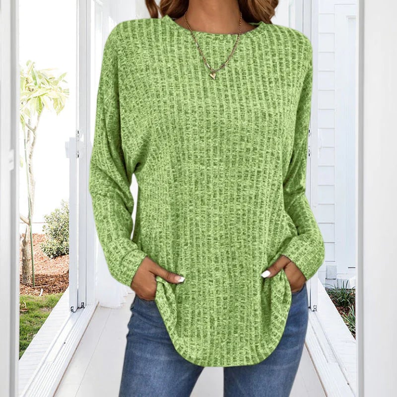 🌸Maglione Casual a Manica Lunga in Morbido Cotone Misto, Vestibilità Ampia e Disponibile in Vari Colori!