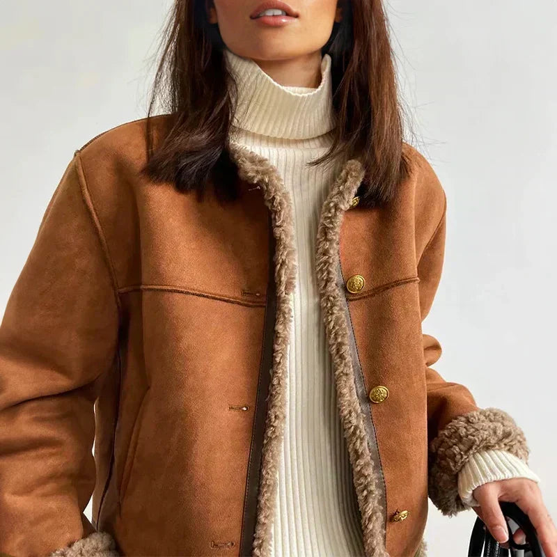 Lila Synthetic Fur Jacket