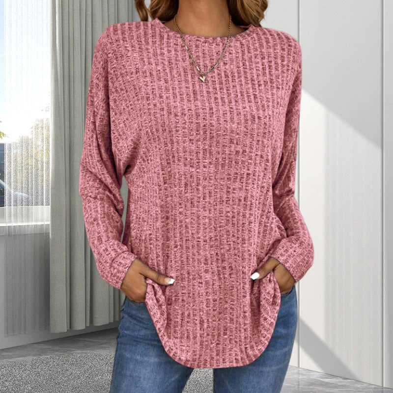 🌸Maglione Casual a Manica Lunga in Morbido Cotone Misto, Vestibilità Ampia e Disponibile in Vari Colori!
