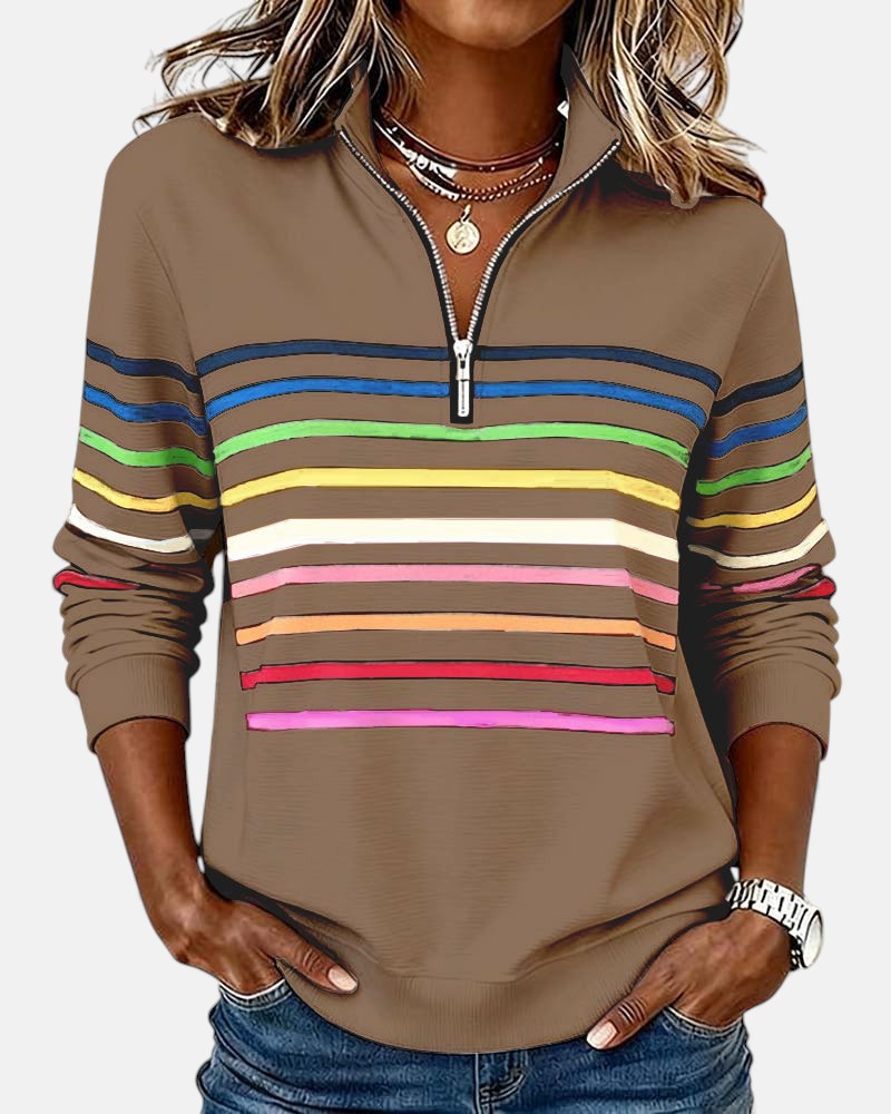 AURELIA | FELPA A RIGHE ZIP