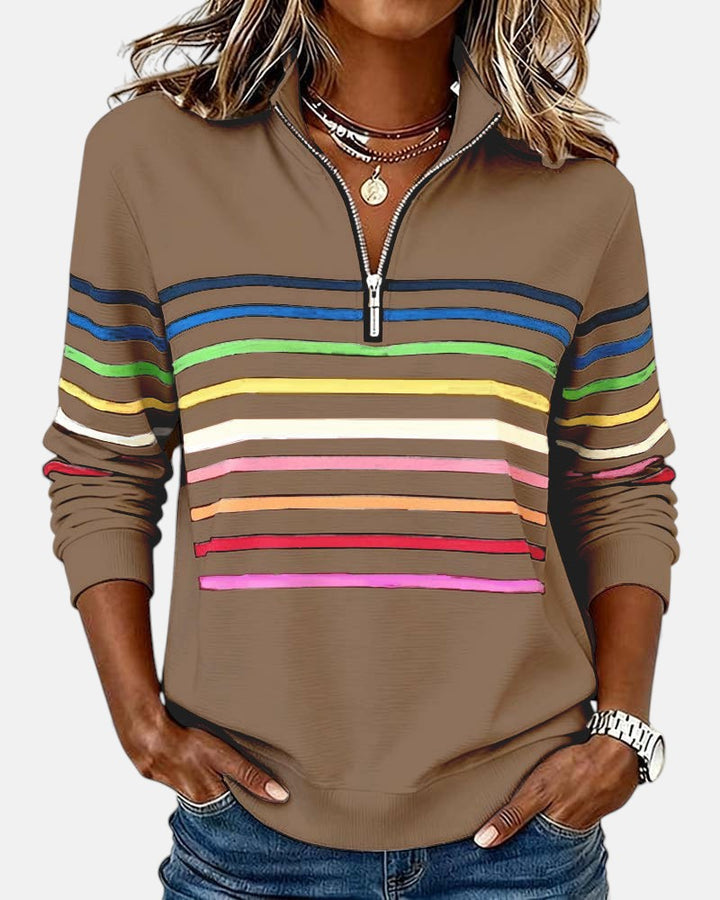 AURELIA | FELPA A RIGHE ZIP
