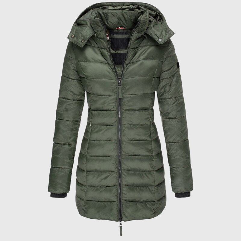 Elise™ - Giacca Lunga in Piuma Elegante