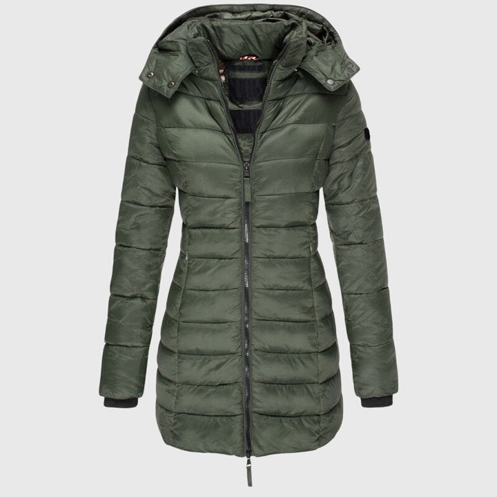Elise™ - Giacca Lunga in Piuma Elegante