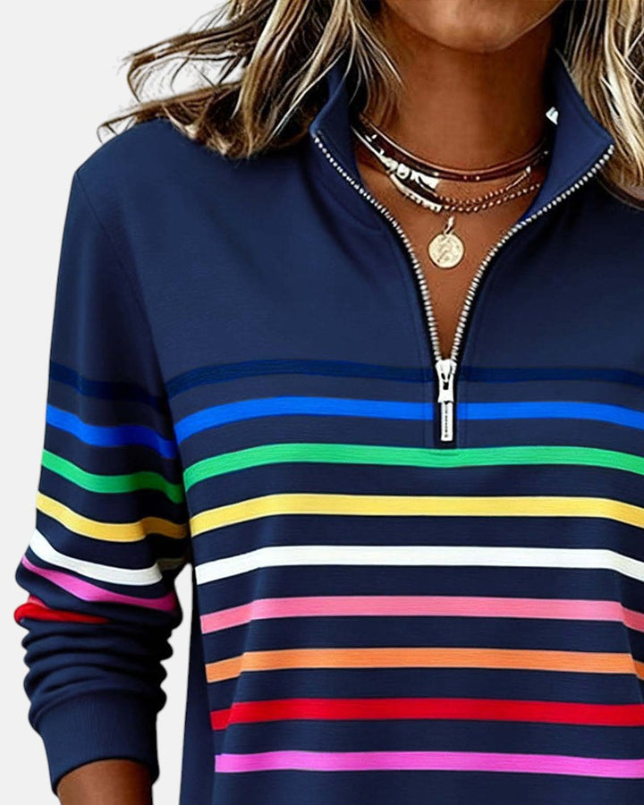 AURELIA | FELPA A RIGHE ZIP