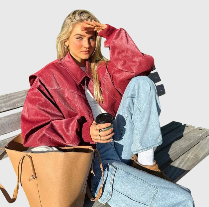 Faye™ - Giacca Oversize in Pelle