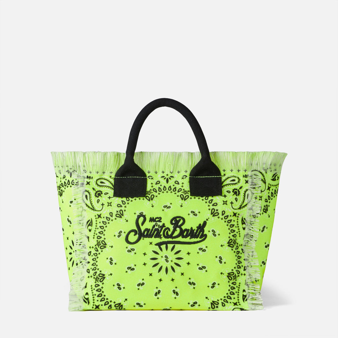 Colette Yellow Fluorescent Bag with Bandana Print
